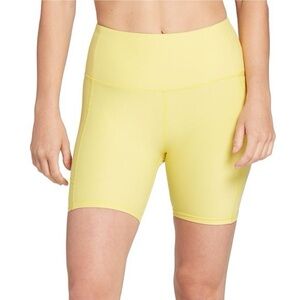 Calia Women's Energize High Rise Bike Shorts Limoncello Size Medium